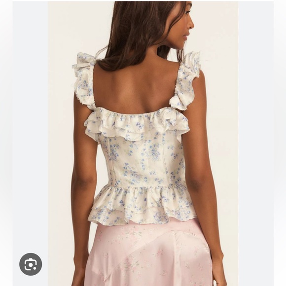 LoveShackFancy Tabia Top in Lavender Fields - Picture 5 of 7